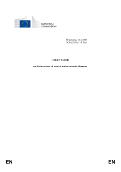 Green Paper on the Insurance of Natural and Man