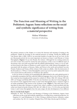 The Function and Meaning of Writing in the