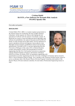 Cristian Rabiti RAVEN, a New Software for Dynamic Risk