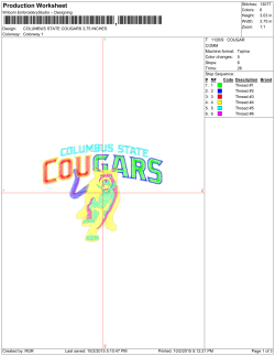 columbus state cougars 3,75 inches