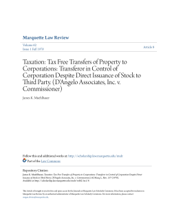 Tax Free Transfers of Property to Corporations