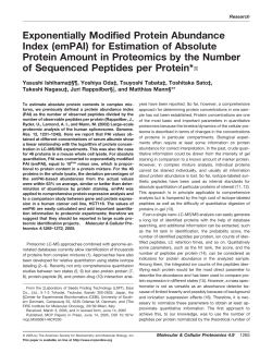 Exponentially Modified Protein Abundance Index (emPAI) for