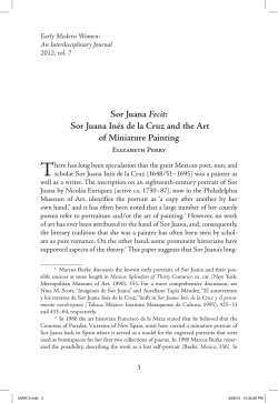 Sor Juana Fecit: Sor Juana In&eacute;s de la Cruz and the Art of Miniature