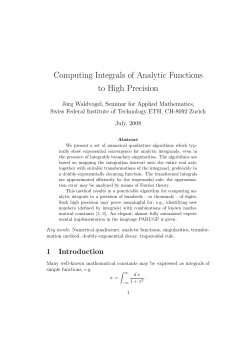 Computing Integrals of Analytic Functions to High Precision