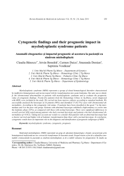 Cytogenetic findings and their prognostic impact in myelodysplastic