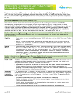 Underwriting Reminders for Loan Prospector Caution