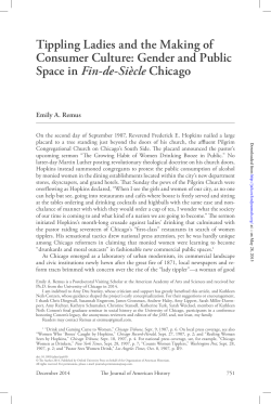 Tippling Ladies and the Making of Consumer Culture: Gender and