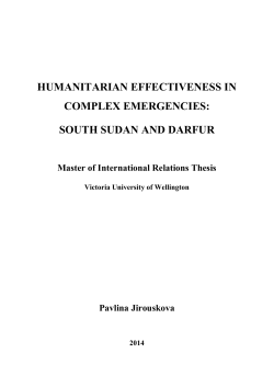 humanitarian effectiveness in complex emergencies: south sudan