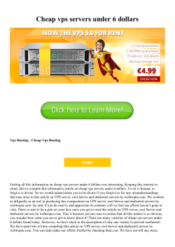 Cheap vps servers under 6 dollars