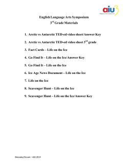 English Language Arts Symposium 3 Grade Materials 1. Arctic vs