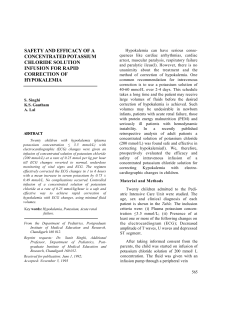 SAFETY AND EFFICACY OF A CONCENTRATED POTASSIUM