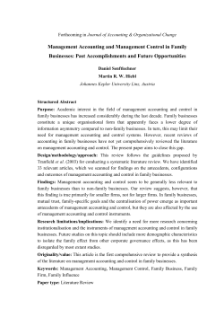 Management Accounting and Management Control in Family