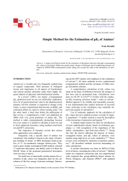 Simple Method for the Estimation of pKa of Amines†