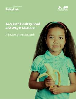 Access to Healthy Food and Why It Matters: A Review of