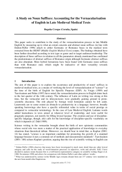 A Study on Noun Suffixes: Accounting for the Vernacularisation of