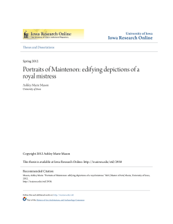 Portraits of Maintenon: edifying depictions of a royal mistress