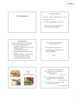 Thermodynamics - Bakersfield College