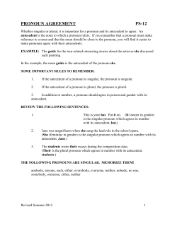 PRONOUN AGREEMENT
