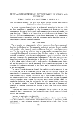 THE FLAME PHOTOMETER IN DETERMINATION OF SODIUM AND