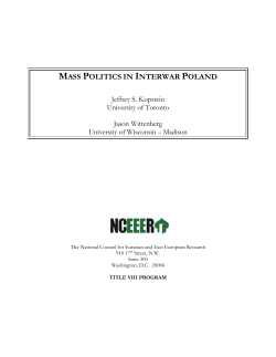 Mass Politics in Interwar Poland - University Center for International