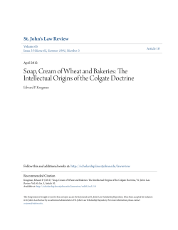 Soap, Cream of Wheat and Bakeries: The Intellectual Origins of the