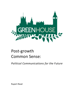 Post-‐growth Common Sense