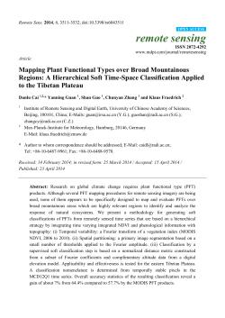 Mapping Plant Functional Types over Broad Mountainous Regions