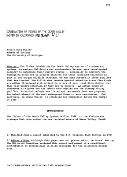 conservation of fishes of the death valley system in california and