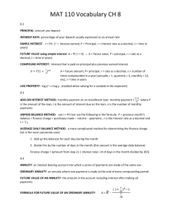 MAT110 Interest, Annuities, Amortization Vocabulary