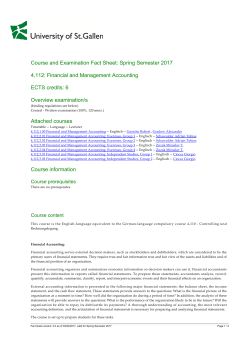 Merkblatt 4,112 Financial and Management Accounting, Spring