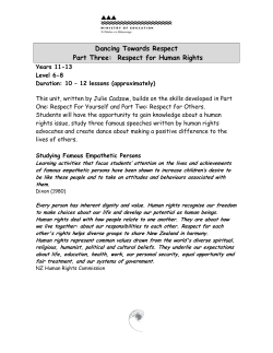 Dancing Towards Respect Part Three: Respect for