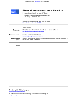 Glossary for econometrics and epidemiology