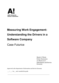 Measuring Work Engagement
