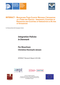 Integration Policies in Denmark - Cadmus, EUI Research Repository