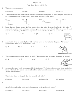 Physics 122 Final Exam Review - Mult Ch. 1. Which is a vector