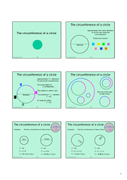 The circumference of a circle The circumference of a