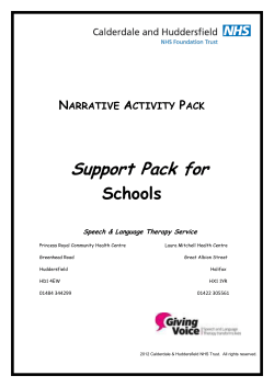 Narrative activity pack - Calderdale and Huddersfield NHS