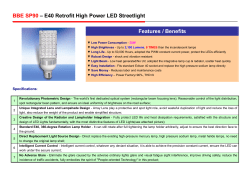 BBE SP90 &ndash; E40 Retrofit High Power LED Streetlight Features