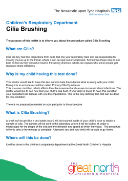 Cilia Brushing - Newcastle Hospitals