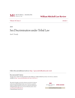 Sex Discrimination under Tribal Law