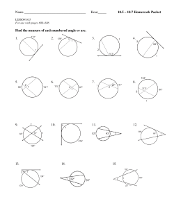 10.7 Homework Packet Find the measure of each numbered angle or