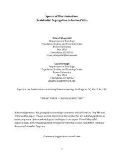 Spaces of Discrimination: Residential Segregation in Indian Cities