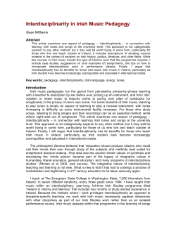 Interdisciplinarity in Irish Music Pedagogy
