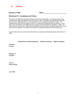 3 III. Activities Election of 1860 Name Worksheet #1