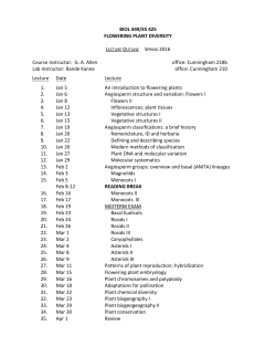 BIOL 449: Flowering Plant Diversity