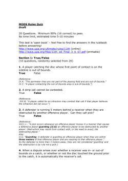 MODS Rules Quiz Draft 20 Questions. Minimum 80% (16 correct) to