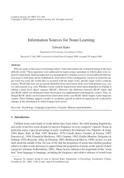 Information Sources for Noun Learning