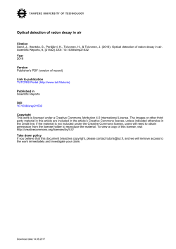 Optical detection of radon decay in air
