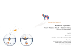 Migration in Regional WA: Primary Research Results &ndash; Greater