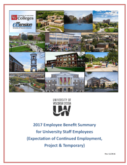 2017 Employee Benefit Summary for University Staff Employees